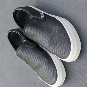 Vans Perforated Leather Slip Ons